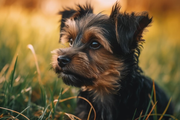 Small adorable dog in close up