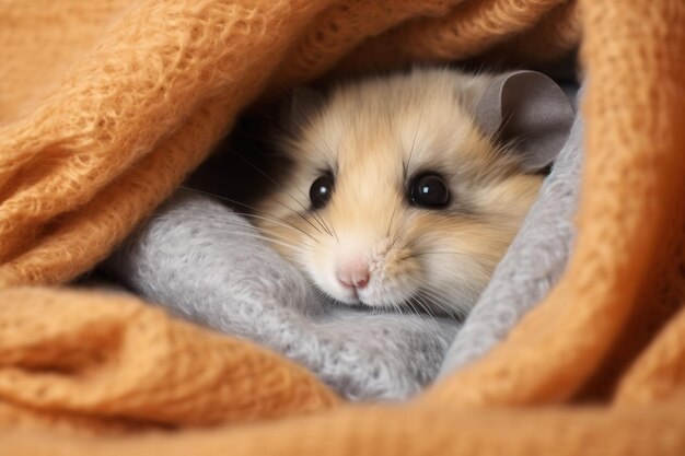 Photo a small animal in a blanket