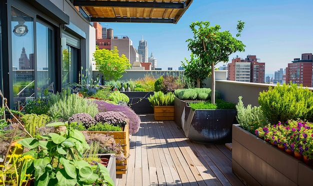 a small balcony with a view of the city