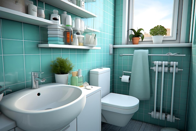 Small Bathroom Makeover Interior Design 3D Rendering