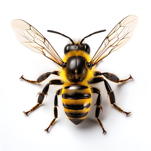 Small Bee On White background