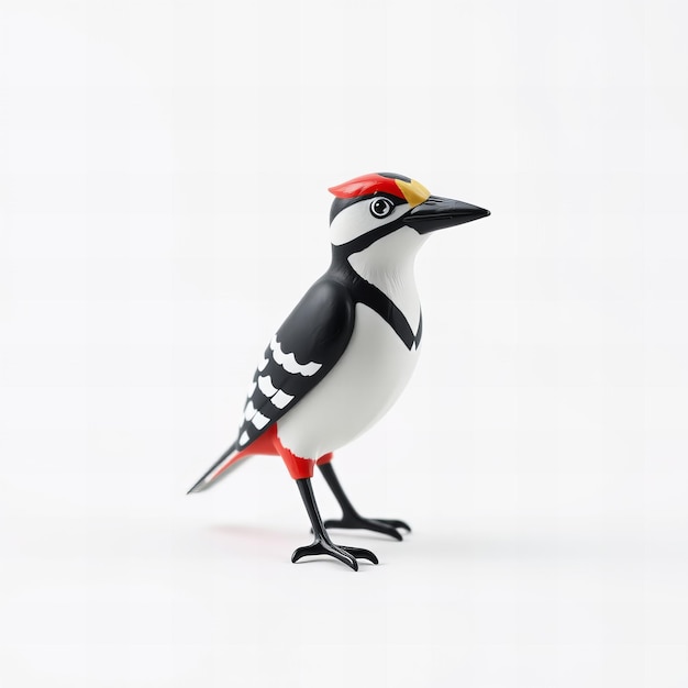 Photo a small bird figurine with a black and white tail