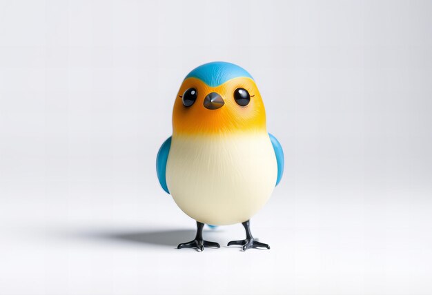 Photo a small blue and yellow bird with a blue and yellow head