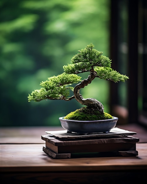 Small Bonsai Tree On Table