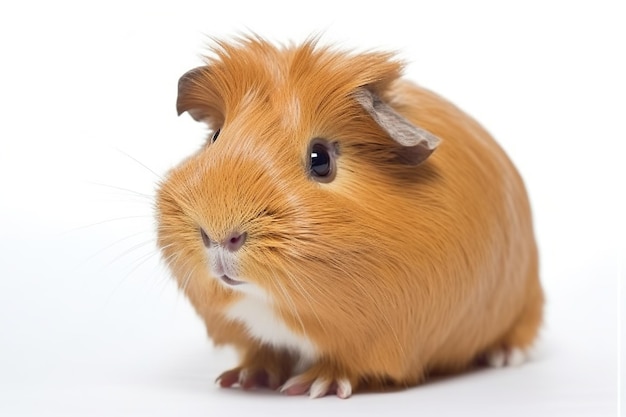 A small brown guinea sitting on top of a white surface generative ai image