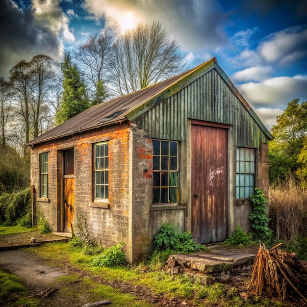 a small building with the word quot on it quot on the side