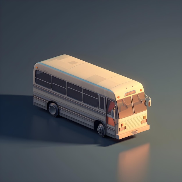 A small bus with low poly style