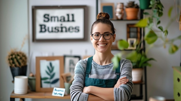 Photo small business owner setting up for a community event celebrating local entrepreneurs