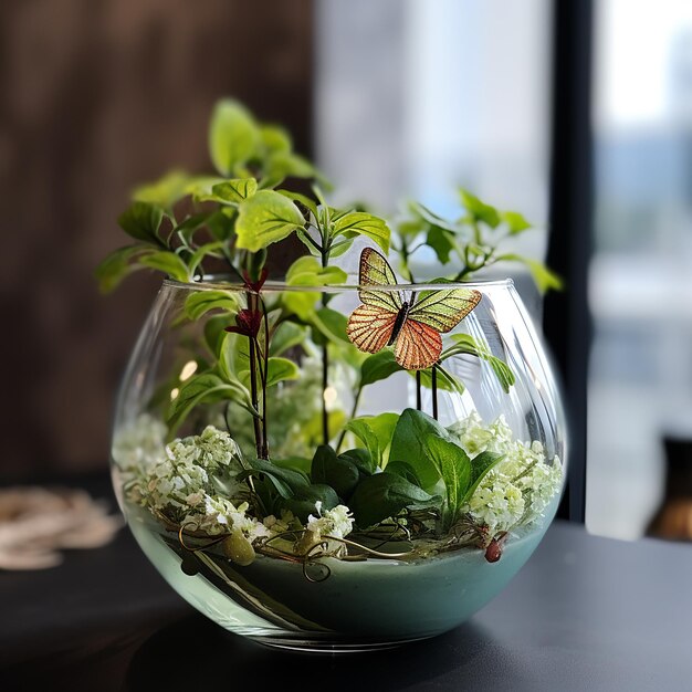 Small Butterfly Plant in a Glass Bowl