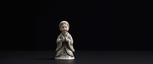 Photo small ceramic figurine of a child in prayer ideal for decor or cultural themes