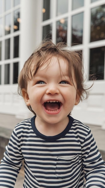 Photo small child is laughing smiling a cheerful kid