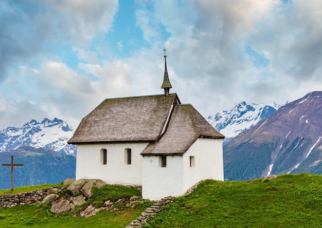 Small Church in Bettmeralp Alps Switzerland