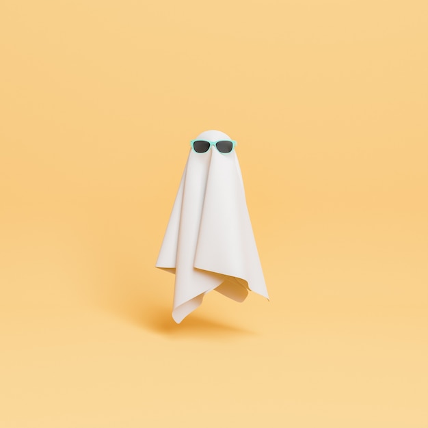 small cloth ghost with sunglasses