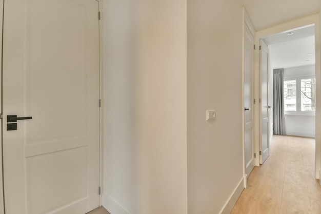 A small corridor in white design