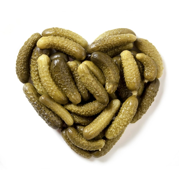 Small cucumbers gherkins heart