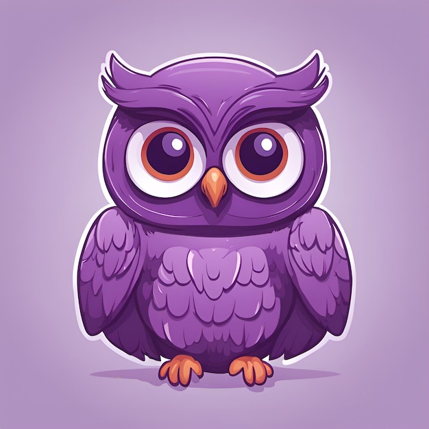 Small cute cartoon funny owl