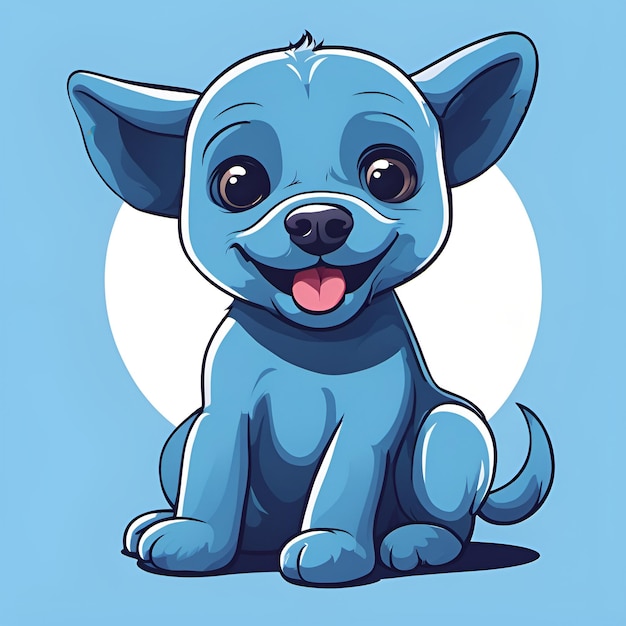 Small cute cartoon smiling dog