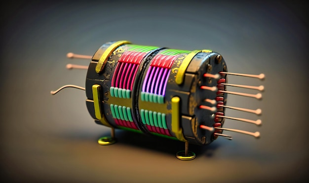 A small cylindrical resistor with colored bands indicating its resistance value