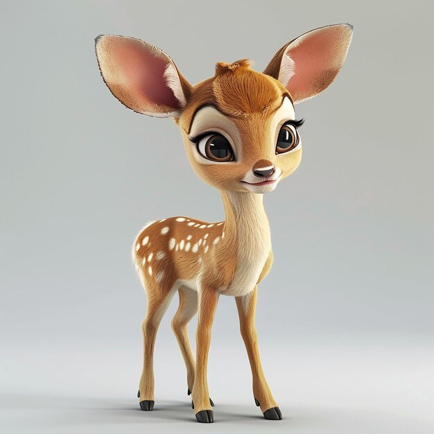 Photo a small deer figurine with a brown face and a black nose