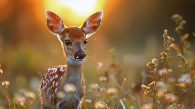 Small Deer Laying Down in Grass