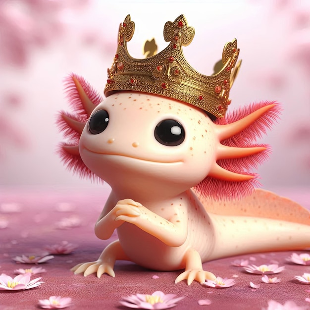 a small dragon with a crown on its head