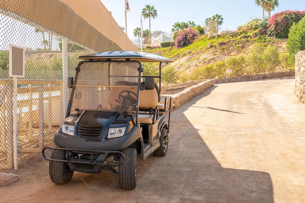 Small electric car ready to use in hotel