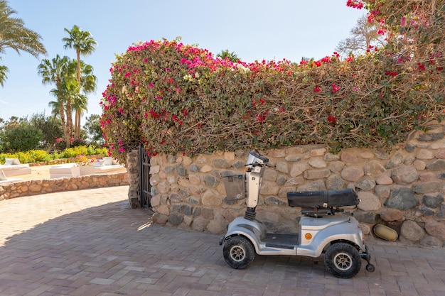 Small electric car ready to use in hotel