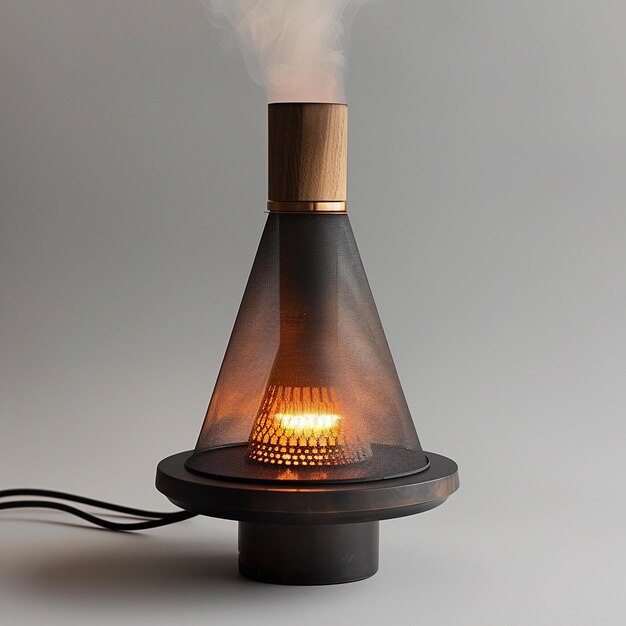 a small electric stove with a smoke stack on it