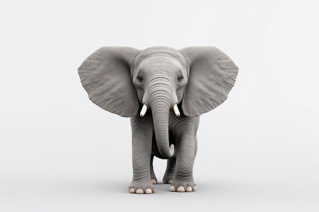 Photo a small elephant with tusks on its head