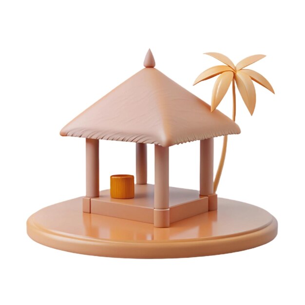 a small figurine of a palm tree and a palm tree