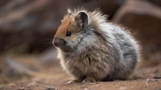 Small fluffy animal with bushy tail AI generated