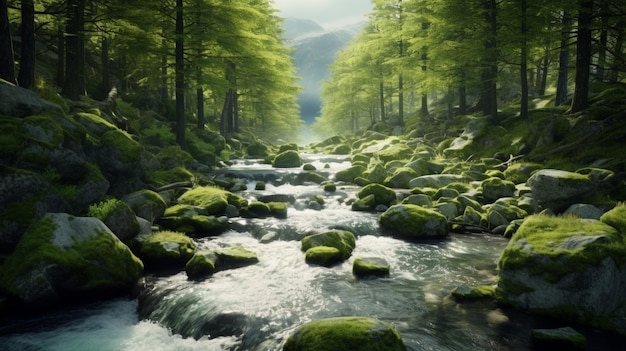 small forest river HD 8K wallpaper Stock Photographic Image