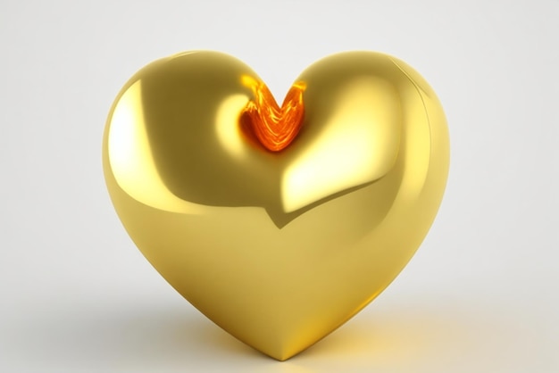 a Small Gold Heart Image Without Background