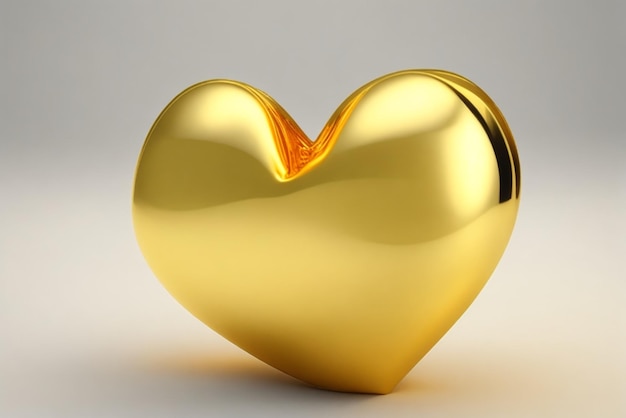 a Small Gold Heart Image Without Background