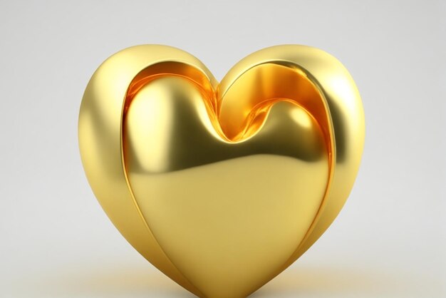 a Small Gold Heart Image Without Background