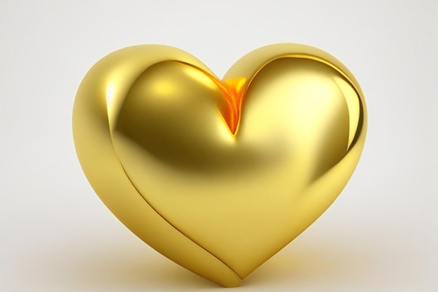 a Small Gold Heart Image Without Background