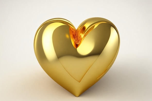 a Small Gold Heart Image Without Background