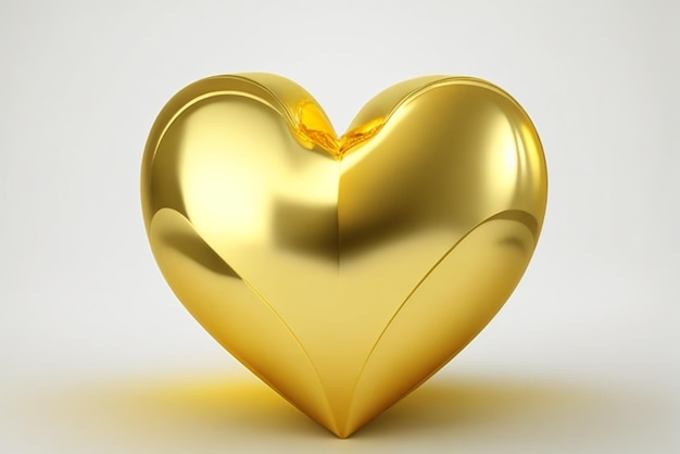 a Small Gold Heart Image Without Background