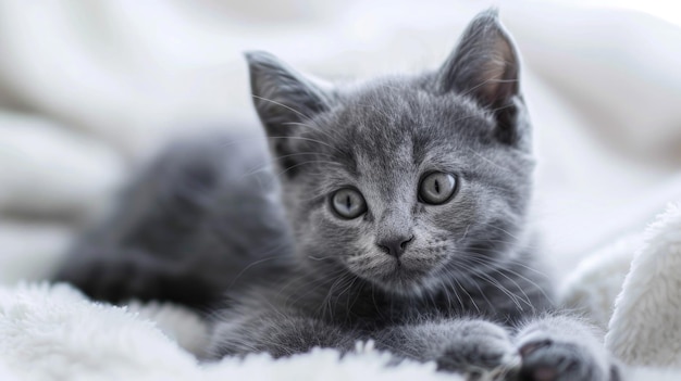 Photo small gray kitten