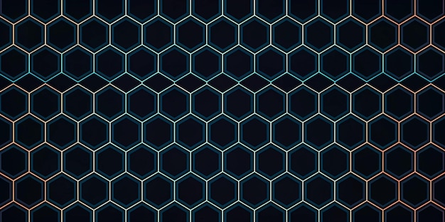 Photo small hexagonal pattern on black background