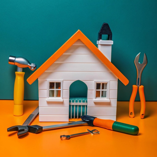 Photo a small house with a bunch of tools on it