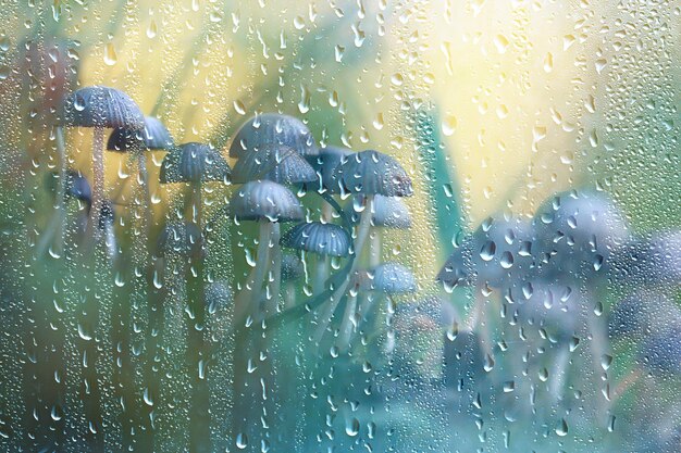 small inedible mushrooms, poisonous mushrooms forest background macro nature wild