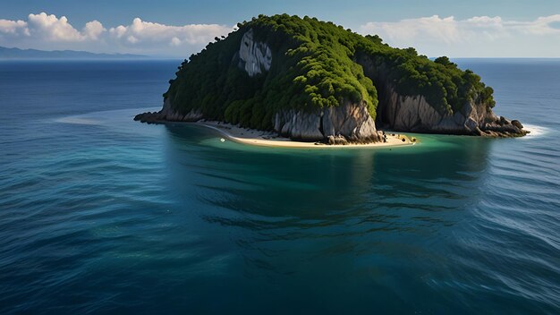 Photo a small island with a boat in the water and a boat in the water