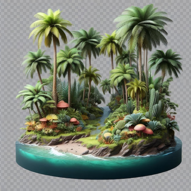 Photo a small island with palm trees on it and a small island with a small island in the middle