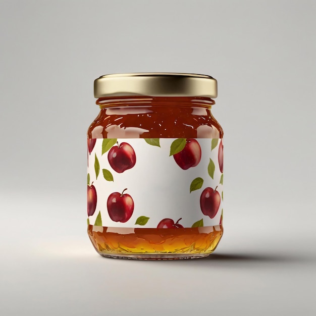 Small Jam Jar Mockup isolated on white background