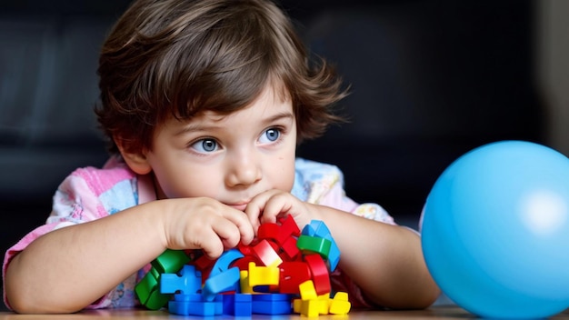 Small Kid Engaged in Toy Fun