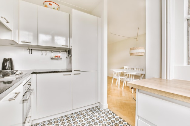 Small kitchen interior in modern apartment