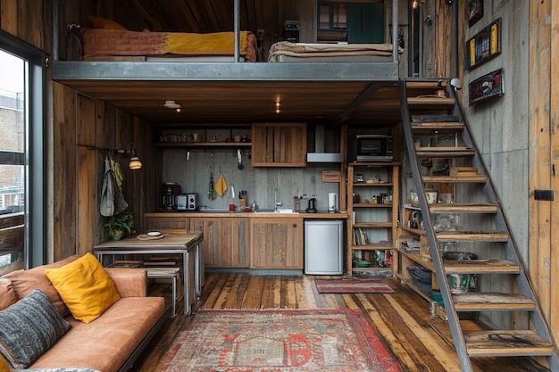 Photo small kitchen style loft