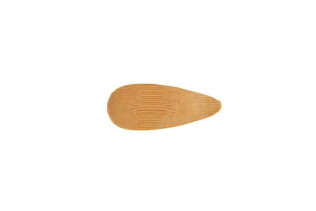 Photo small oval shaped wooden serving plate for snacks. empty plate for amuse bouche or amuse gueule.