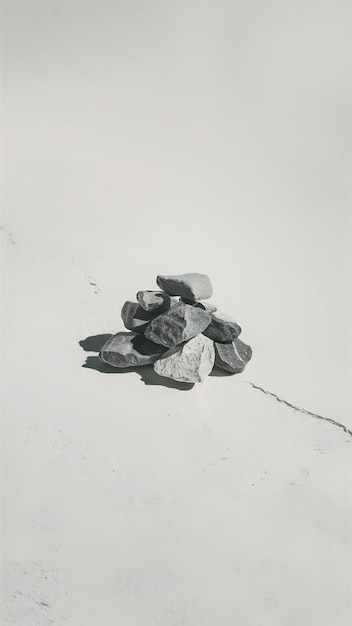 Photo small pile of rocks isolated on white background